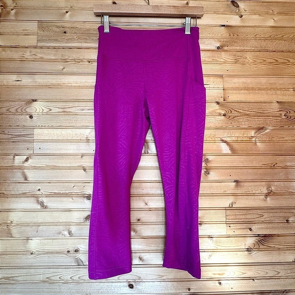 Athleta Leggings Capris High-Waisted Magenta 26 Workout Yoga Athleisure Bright